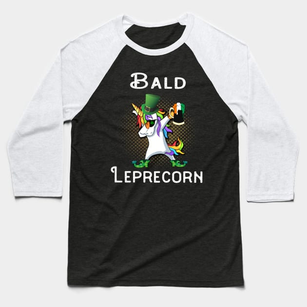 Dabbing Bald Leprecorn Beer Shamrock Leprechaun St Patrick's St Paddy's Day Baseball T-Shirt by familycuteycom